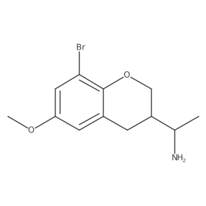(1R)-1-(8-bromo-6-methoxy-3,4-dihydro-2H-1-benzopyran-3-yl)ethan-1-amine结构式