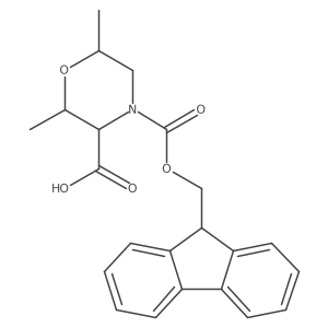 4-{[(9H-fluoren-9-yl)methoxy]carbonyl}-2,6-dimethylmorpholine-3-carboxylic acid结构式