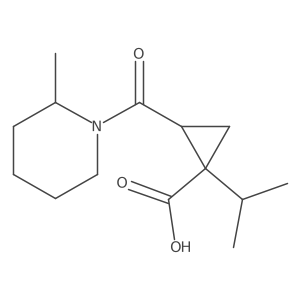 2-(2-Methylpiperidine-1-carbonyl)-1-(propan-2-yl)cyclopropane-1-carboxylic acid Structure