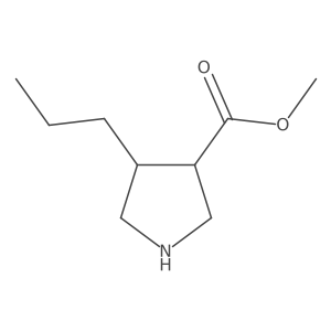 rac-methyl (3R,4R)-4-propylpyrrolidine-3-carboxylate结构式