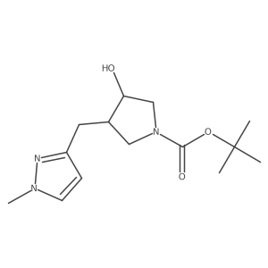 tert-butyl 3-hydroxy-4-[(1-methyl-1H-pyrazol-3-yl)methyl]pyrrolidine-1-carboxylate Structure