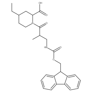 4-ethyl-1-[3-({[(9H-fluoren-9-yl)methoxy]carbonyl}amino)-2-methylpropanoyl]piperidine-2-carboxylic acid Structure