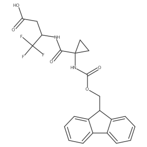 3-{[1-({[(9H-fluoren-9-yl)methoxy]carbonyl}amino)cyclopropyl]formamido}-4,4,4-trifluorobutanoic acid Structure
