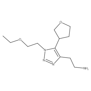 2-[1-(2-ethoxyethyl)-5-(oxolan-3-yl)-1H-1,2,3-triazol-4-yl]ethan-1-amine结构式