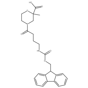 4-[4-({[(9H-fluoren-9-yl)methoxy]carbonyl}amino)butanoyl]-2-methylmorpholine-2-carboxylic acid Structure