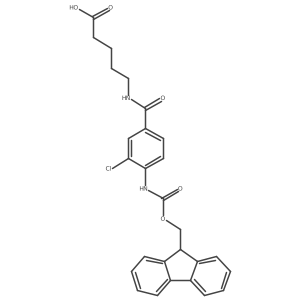 5-{[3-chloro-4-({[(9H-fluoren-9-yl)methoxy]carbonyl}amino)phenyl]formamido}pentanoic acid Structure