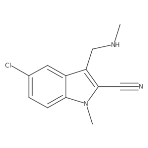 5-chloro-1-methyl-3-[(methylamino)methyl]-1H-indole-2-carbonitrile结构式