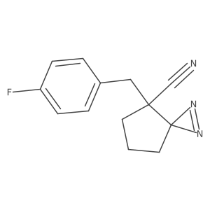 4-[(4-Fluorophenyl)methyl]-1,2-diazaspiro[2.4]hept-1-ene-4-carbonitrile结构式