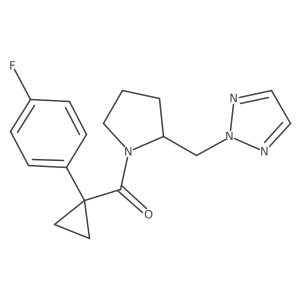 (2-((2H-1,2,3-triazol-2-yl)methyl)pyrrolidin-1-yl)(1-(4-fluorophenyl)cyclopropyl)methanone结构式