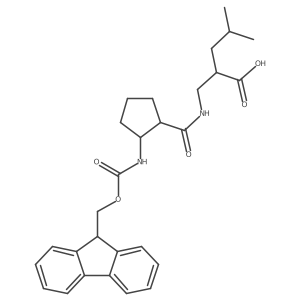 rac-2-({[(1R,2S)-2-({[(9H-fluoren-9-yl)methoxy]carbonyl}amino)cyclopentyl]formamido}methyl)-4-methylpentanoic acid Structure