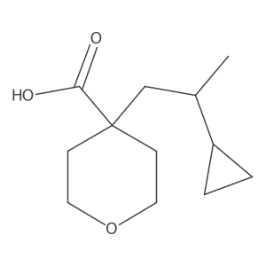4-(2-Cyclopropylpropyl)oxane-4-carboxylic acid结构式