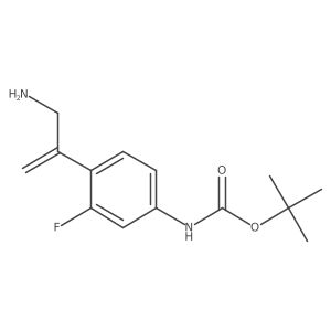 tert-butyl N-[4-(3-aminoprop-1-en-2-yl)-3-fluorophenyl]carbamate Structure