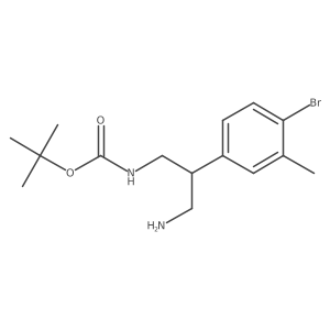 tert-butyl N-[3-amino-2-(4-bromo-3-methylphenyl)propyl]carbamate Structure