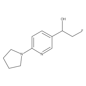 2-Fluoro-1-[6-(pyrrolidin-1-yl)pyridin-3-yl]ethan-1-ol结构式