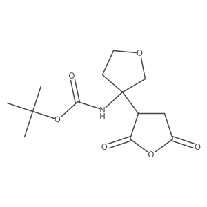 tert-butyl N-[3-(2,5-dioxooxolan-3-yl)oxolan-3-yl]carbamate Structure