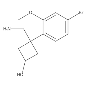 3-(Aminomethyl)-3-(4-bromo-2-methoxyphenyl)cyclobutan-1-ol结构式