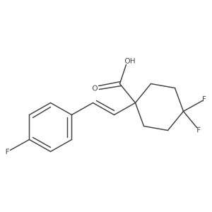 4,4-Difluoro-1-[2-(4-fluorophenyl)ethenyl]cyclohexane-1-carboxylic acid Structure