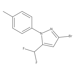 3-Bromo-5-(difluoromethyl)-1-(4-methylphenyl)pyrazole结构式