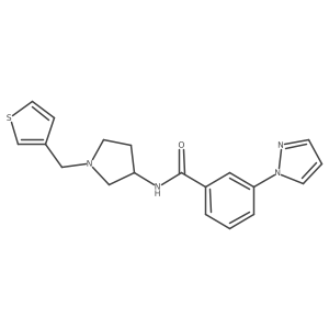 3-(1H-pyrazol-1-yl)-N-(1-(thiophen-3-ylmethyl)pyrrolidin-3-yl)benzamide Structure
