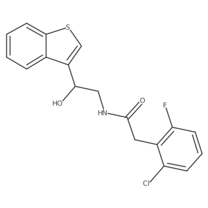 N-[2-(1-benzothiophen-3-yl)-2-hydroxyethyl]-2-(2-chloro-6-fluorophenyl)acetamide结构式