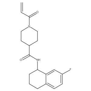 N-[(1S)-7-fluoro-1,2,3,4-tetrahydronaphthalen-1-yl]-1-(prop-2-enoyl)piperidine-4-carboxamide结构式