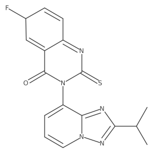 6-Fluoro-3-[2-(propan-2-yl)-[1,2,4]triazolo[1,5-a]pyridin-8-yl]-2-sulfanylidene-1,2,3,4-tetrahydroquinazolin-4-one Structure