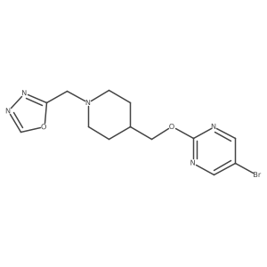 5-Bromo-2-({1-[(1,3,4-oxadiazol-2-yl)methyl]piperidin-4-yl}methoxy)pyrimidine结构式