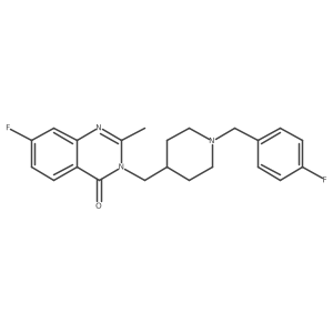7-Fluoro-3-({1-[(4-fluorophenyl)methyl]piperidin-4-yl}methyl)-2-methyl-3,4-dihydroquinazolin-4-one结构式