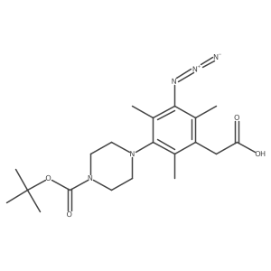 2-(3-Azido-5-{4-[(tert-butoxy)carbonyl]piperazin-1-yl}-2,4,6-trimethylphenyl)acetic acid结构式