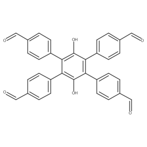 4',5'-Bis(4-formylphenyl)-3',6'-dihydroxy-[1,1':2',1''-terphenyl]-4,4''-dicarbaldehyde结构式