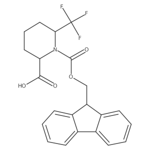 rac-(2R,6S)-1-{[(9H-fluoren-9-yl)methoxy]carbonyl}-6-(trifluoromethyl)piperidine-2-carboxylic acid结构式