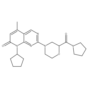 8-cyclopentyl-5-methyl-2-[2-(pyrrolidine-1-carbonyl)morpholin-4-yl]-7H,8H-pyrido[2,3-d]pyrimidin-7-one Structure