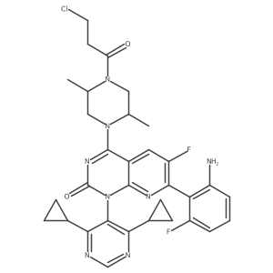 7-(2-Amino-6-fluorophenyl)-4-((2S,5R)-4-(3-chloropropanoyl)-2,5-dimethylpiperazin-1-YL)-1-(4,6-dicyclopropylpyrimidin-5-YL)-6-fluoropyrido[2,3-D]pyrimidin-2(1H)-one结构式