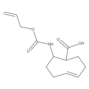 rac-(1R,8S)-8-{[(prop-2-en-1-yloxy)carbonyl]amino}cyclooct-4-ene-1-carboxylic acid结构式