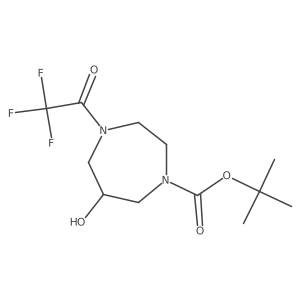 Tert-butyl 6-hydroxy-4-(trifluoroacetyl)-1,4-diazepane-1-carboxylate Structure