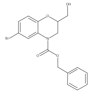 benzyl 6-bromo-2-(hydroxymethyl)-3,4-dihydro-2H-1,4-benzoxazine-4-carboxylate结构式