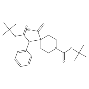 1-[(Tert-butoxy)carbonyl]-4-{[(tert-butoxy)carbonyl](phenyl)amino}piperidine-4-carboxylic acid结构式
