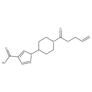 1-{1-[(prop-2-en-1-yloxy)carbonyl]piperidin-4-yl}-1H-pyrazole-4-carboxylic acid结构式