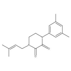 1-(3,5-Dimethylphenyl)-4-(3-methylbut-2-enyl)piperazine-2,3-dione结构式