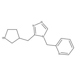 2-({3-[(pyrrolidin-3-yl)methyl]-4H-1,2,4-triazol-4-yl}methyl)pyridine结构式