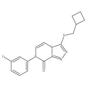 3-[(cyclobutylmethyl)sulfanyl]-7-(3-fluorophenyl)-7H,8H-[1,2,4]triazolo[4,3-a]pyrazin-8-one结构式