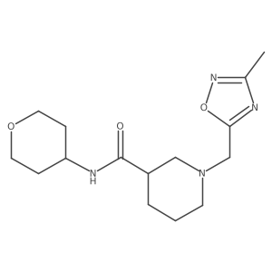 1-[(3-methyl-1,2,4-oxadiazol-5-yl)methyl]-N-(oxan-4-yl)piperidine-3-carboxamide结构式
