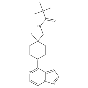 N-[(4-fluoro-1-{pyrazolo[1,5-a]pyrazin-4-yl}piperidin-4-yl)methyl]-2,2-dimethylpropanamide Structure