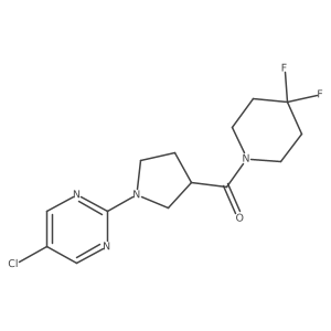 5-Chloro-2-[3-(4,4-difluoropiperidine-1-carbonyl)pyrrolidin-1-yl]pyrimidine Structure