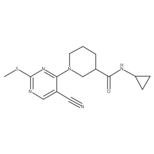 1-[5-cyano-2-(methylsulfanyl)pyrimidin-4-yl]-N-cyclopropylpiperidine-3-carboxamide Structure