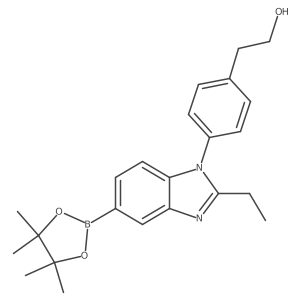 2-{4-[2-ethyl-5-(4,4,5,5-tetramethyl-1,3,2-dioxaborolan-2-yl)-1H-benzimidazol-1-yl]phenyl)ethanol结构式