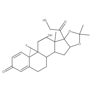 9-Fluoro-11-hydroxy-21-mercapto-16,17-((1-methylethylidene)bis(oxy))pregna-1,4-diene-3,20-dione, (11beta,16alpha)- Structure