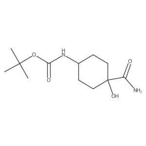 1,1-Dimethylethyl N-[cis-4-(aminocarbonyl)-4-hydroxycyclohexyl]carbamate结构式