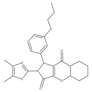 2-(4,5-dimethyl-1,3-thiazol-2-yl)-1-(3-propoxyphenyl)-4a,5,6,7,8,8a-hexahydro-1H-chromeno[2,3-c]pyrrole-3,9-dione结构式