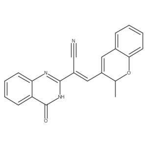 (2E)-3-(2-methyl-2H-chromen-3-yl)-2-(4-oxo-1,4-dihydroquinazolin-2-yl)prop-2-enenitrile Structure